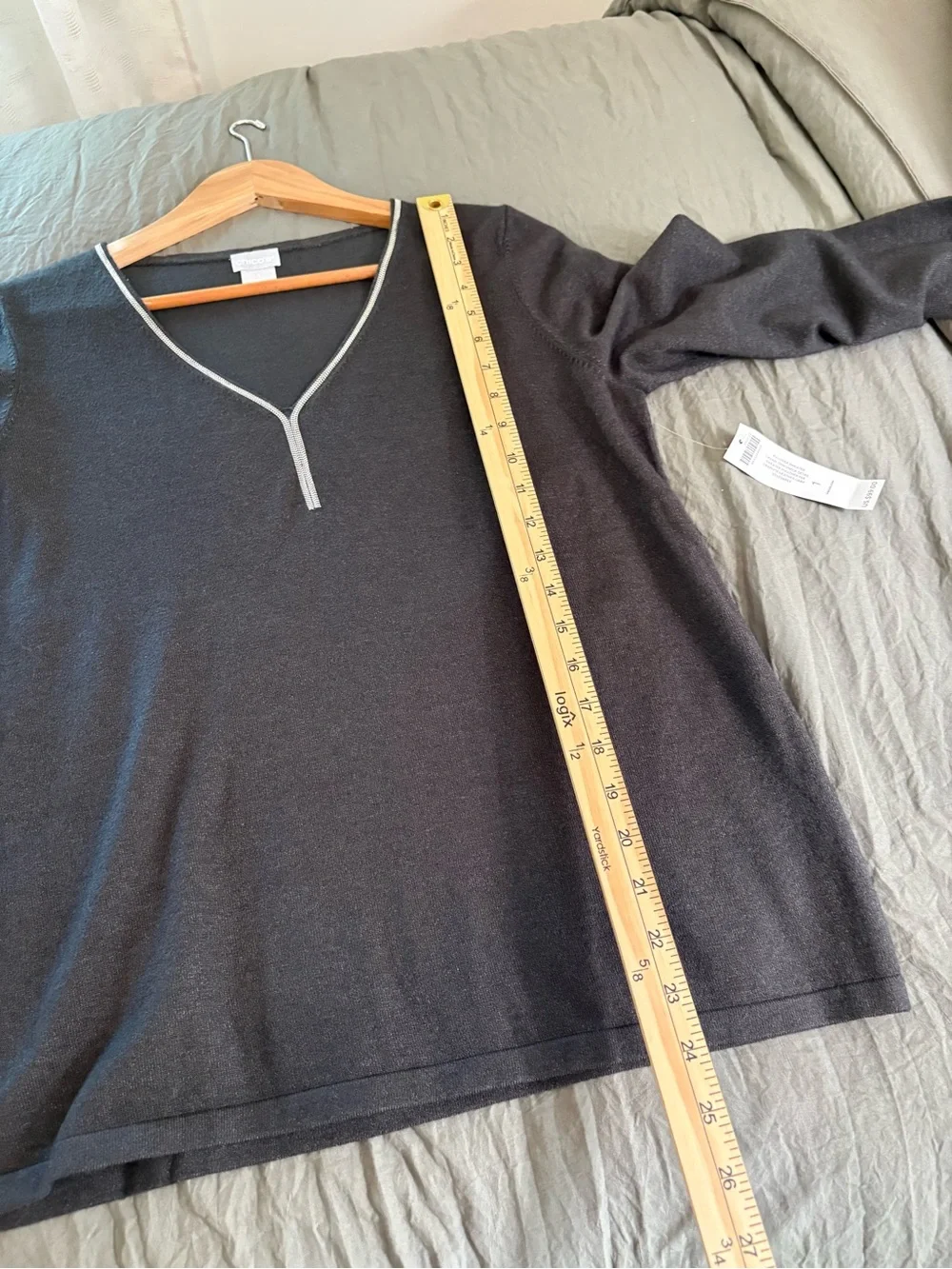 Chico's Caviar Lenzing/Cashmere Balloon Sleeve Sweater. Size Medium/Chico’s 1.